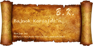 Bajnok Koriolán névjegykártya